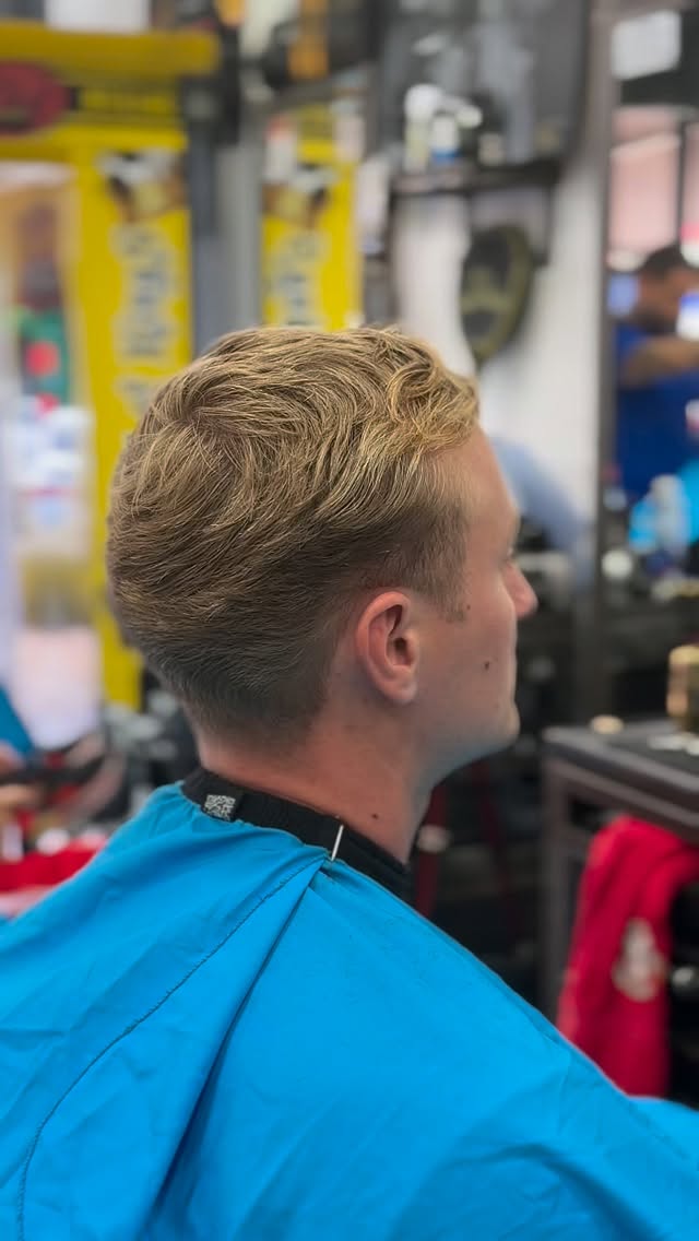 A fade and beard shaped together